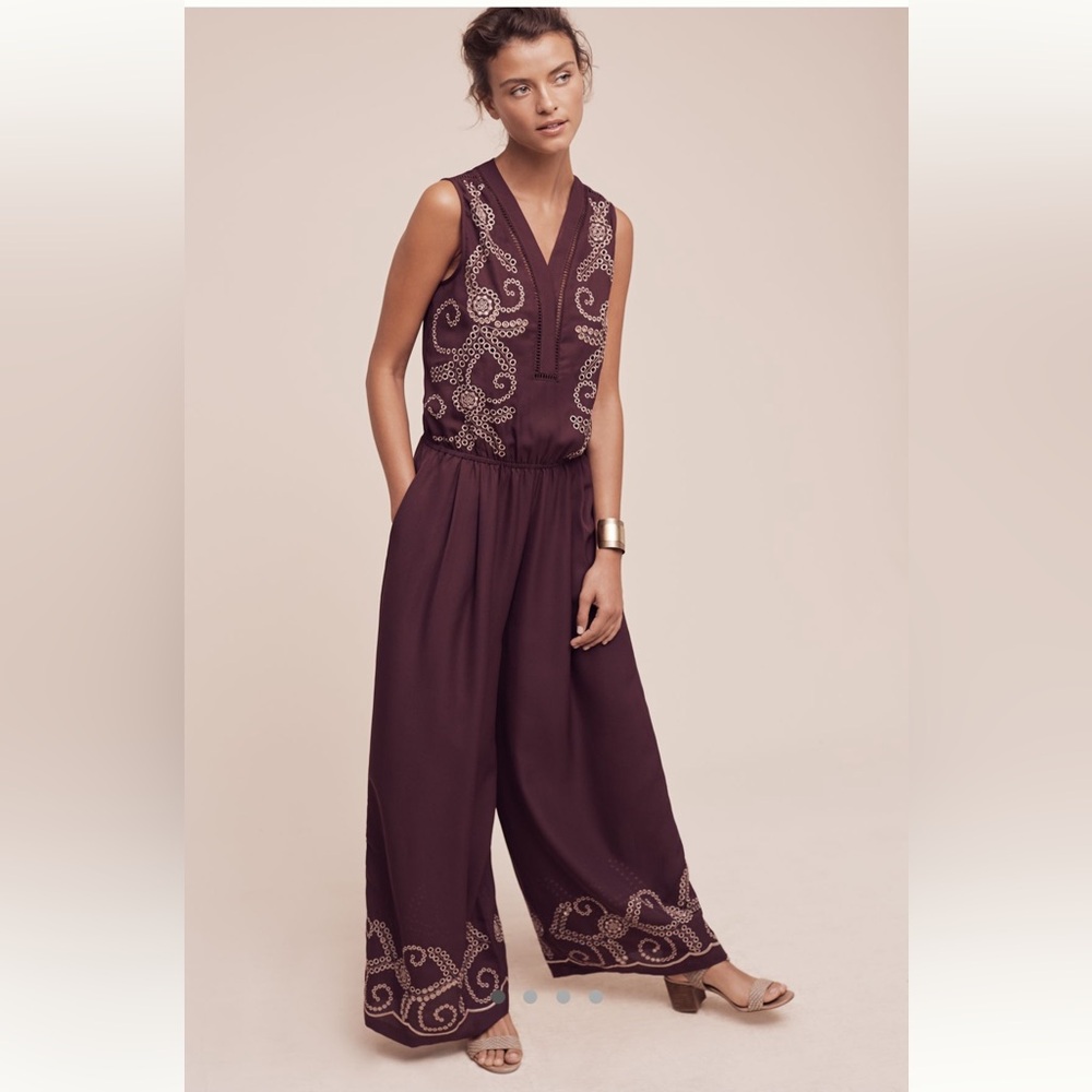Sleeveless Anthropologie jumpsuit